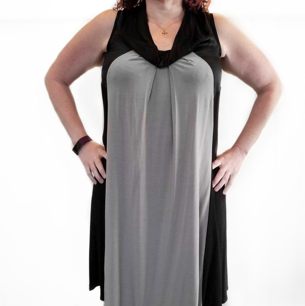 Sleeveless Black and Silver Dress